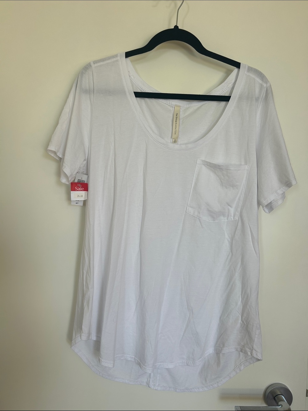 Babaton White Scoop Pocket Tee